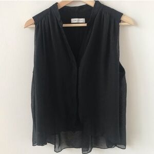 Sandro Paris black gauze layered tank top